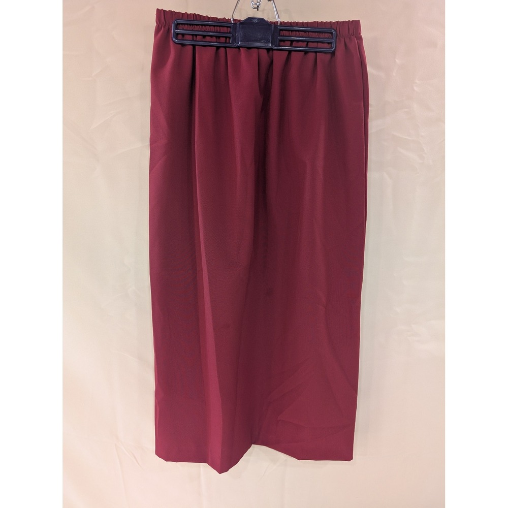 Burgundy Pant Suit Set Womens Size A6 Blazer Elastic Waist 2 Matching Skirts - Picture 5 of 15